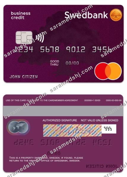 Sweden SwedBank credit mastercard